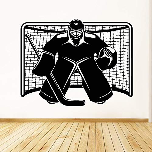 Opprxg Sport Wandaufkleber Art Deco Eishockey Torhüter Spieler Vinyl Wandtattoo Wohnzimmer Home Decor108x84cm von Opprxg