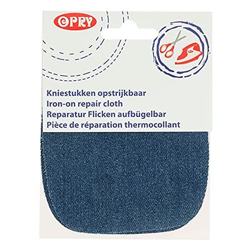 Opry 10272844 Knie-Flicken zum Aufbügeln, Mittelblau, Eine Grösse von Opry