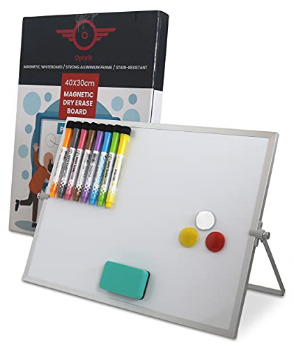 Optelk Magnetisches Whiteboard, A3, 40x30 cm, inklusive Magnetstiften und magnetischem Radiergummi, Küche und Schlafzimmer verwendet werden, kann als kleines Whiteboard für Kinder verwendet werden. von Optelk