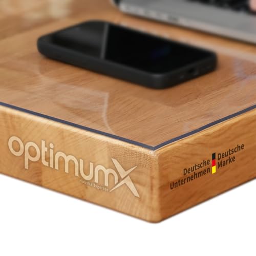 OptimumX Tischfolie transparent nach maß | glasklar durchsichtige tischdecke | Tischschutz transparent | Abwaschbar | Schreibtischunterlage transparent (100x100) von OptimumX Haushaltsgeräte