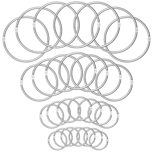 Optomni Binderinge, 60 Stück, verschiedene Größen (1,9 cm, 2,5 cm, 3,8 cm, 5,1 cm), vernickelter Stahl für Karteikarten, Bücher und lose Blätter von Optomni