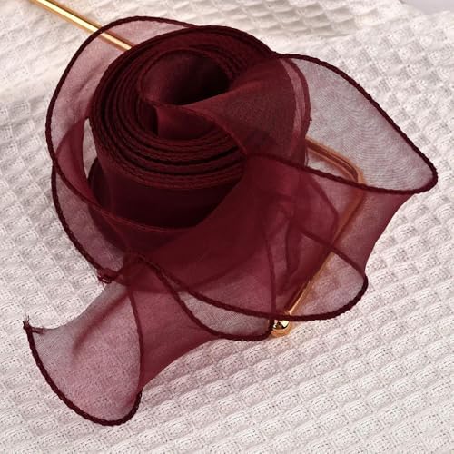 10/20 M Sheer Chiffon Ribbon Organza Satin Ribbons for Gift Wrapping Decoration Wedding Bouquets Wreath Sewing Supplies Fabric von Optxzn