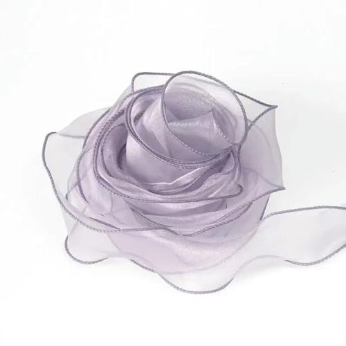 10m/ 2.2m Roll Solid Color Organza Ribbon Wavy Edge Fishtail Ribbon for Flower Bouquet Gifts Packaging Wedding Party Decorations von Optxzn