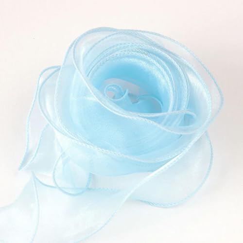 10m/ 2.2m Roll Solid Color Organza Ribbon Wavy Edge Fishtail Ribbon for Flower Bouquet Gifts Packaging Wedding Party Decorations von Optxzn