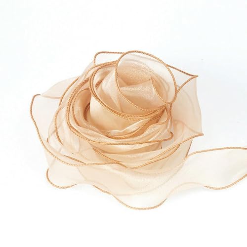 10m/ 20m Roll Solid Color Organza Ribbon Wavy Edge Fishtail Ribbon for Flower Bouquet Gifts Packaging Wedding Party von Optxzn