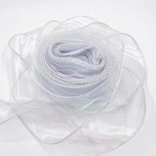 40mm 10Yards Fishtail Organza Ribbon Reflective Iridescent Wavy Edge Ribbon for Gift Wrapping DIY Bow Bouquet Voile Ribbons von Optxzn