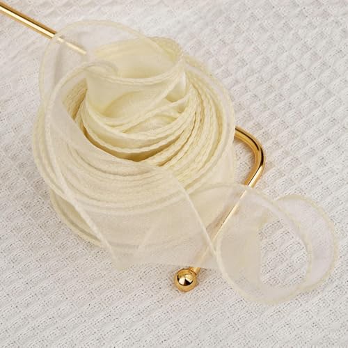 5/10M Sheer Chiffon Ribbon Organza Satin Ribbons for Gift Wrapping Decoration Wedding Bouquets Wreath Sewing Supplies Fabric von Optxzn