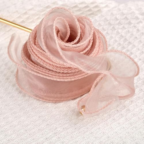 5/10M Sheer Chiffon Ribbon Organza Satin Ribbons for Gift Wrapping Decoration Wedding Bouquets Wreath Sewing Supplies Fabric von Optxzn