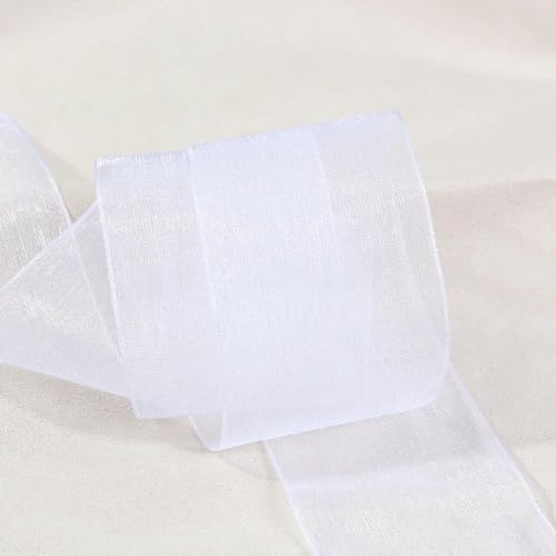 Optxzn 45,7 m durchsichtiges Chiffonband, Organza-Satinbänder für Geschenkverpackungen, Hochzeitsdekoration, Blumensträuße, Partykränze, DIY-Stoffhandwerk von Optxzn