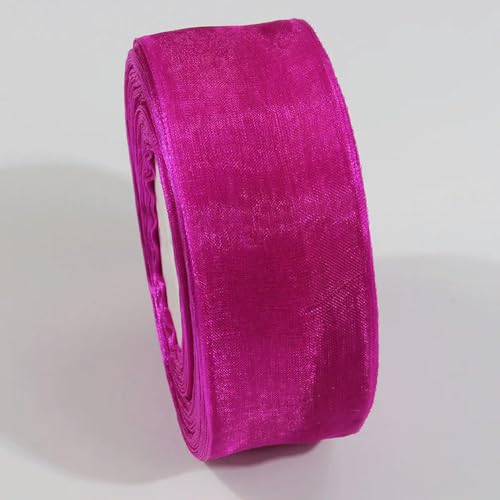 Optxzn 45,7 m durchsichtiges Chiffonband, Organza-Satinbänder für Geschenkverpackungen, Hochzeitsdekoration, Blumensträuße, Partykränze, DIY-Stoffhandwerk von Optxzn