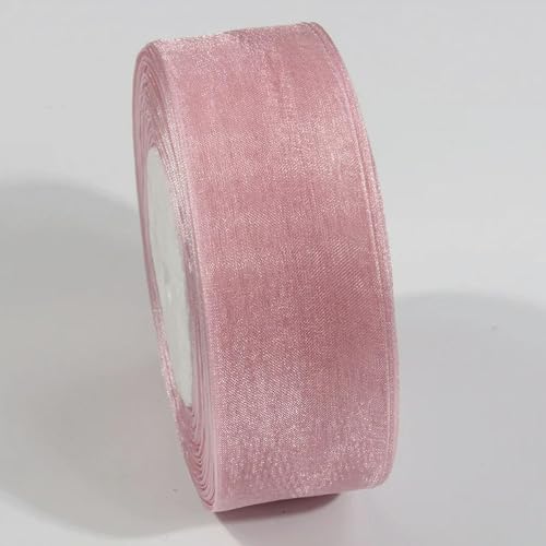 Optxzn 45,7 m durchsichtiges Chiffonband, Organza-Satinbänder für Geschenkverpackungen, Hochzeitsdekoration, Blumensträuße, Partykränze, DIY-Stoffhandwerk von Optxzn