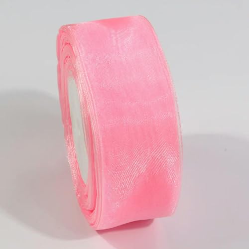 Optxzn 45,7 m durchsichtiges Chiffonband, Organza-Satinbänder für Geschenkverpackungen, Hochzeitsdekoration, Blumensträuße, Partykränze, DIY-Stoffhandwerk von Optxzn