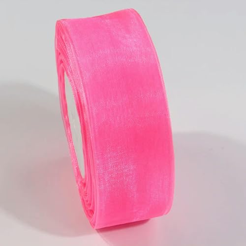 Optxzn 45,7 m durchsichtiges Chiffonband, Organza-Satinbänder für Geschenkverpackungen, Hochzeitsdekoration, Blumensträuße, Partykränze, DIY-Stoffhandwerk von Optxzn