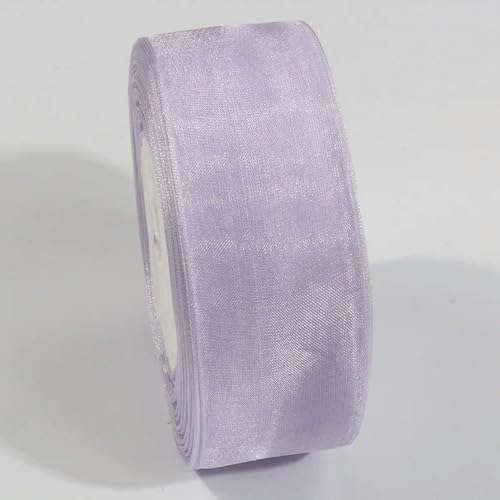 Optxzn 45,7 m durchsichtiges Chiffonband, Organza-Satinbänder für Geschenkverpackungen, Hochzeitsdekoration, Blumensträuße, Partykränze, DIY-Stoffhandwerk von Optxzn