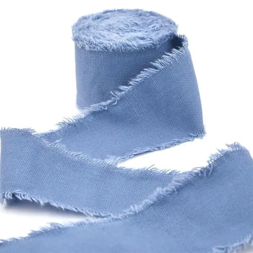 Optxzn 4CM*5M Hand-Torn Frayed Edge Cotton Linen Ribbon for Wedding Invitation Bouquets Wrapping Xmas Valentine's Day Gifts Decorations von Optxzn