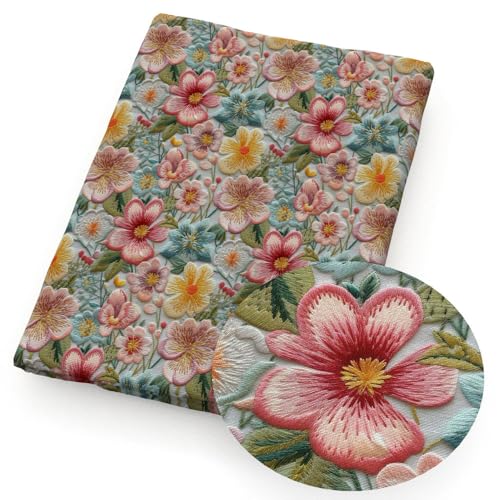 Optxzn 50 * 145 cm Imitation Stickerei Blume Polyester Baumwolle Stoff Für Tissue Nähen Quilten Stoffe Hand DIY Kissen Tuch von Optxzn