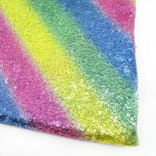 Optxzn 50 * 145 cm Regenbogen Pailletten Material Stoff Cartoon Patchwork Nähen Quilten Stoffe Hand DIY Tuch Nähen Tuch von Optxzn