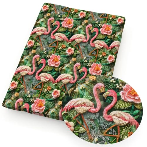 Optxzn 50 * 145 cm Seestern Flamingo 3D Imitation Gedruckt Polyester/Reiner Baumwolle Stoff Patchwork Nähen Quilt Stoff Handarbeit Tuch von Optxzn