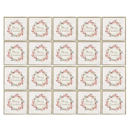 Berry Wreath Napkins für Partys, Weihnachts-Dinnerzubehör, Weihnachtsgeschenke für Bad, Weihnachts-Dinnernapkins, Winter Holiday Napkins von Opvonxeh