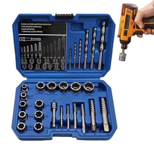 Bolts Drill Bit Tool, Easy Out Stripped Lug Nut Remover, Porable and Sturdy Drill Set, Bolt Extractor Kit for Rusted and Damaged Rounded-Off Screws and Bolts 9.84x5.91x1.57 Inches von Opvonxeh