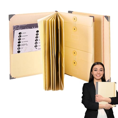 Expanding File Folders, Tragbare Dateitasche, Letter Size Office Supplies, Receipt Organizer mit Etiketten, Karten und Passports, erweiterbare Datei für Bürogebrauch von Opvonxeh