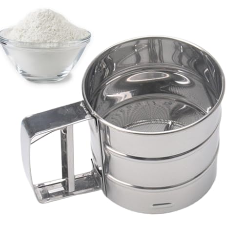 Flour Sifter, Wiederverwendbarer Netzstoff, Edelstahl, Sifter, Backzubehör, Backzubehör für Zuhause, Flour Strainer, Edelstahl, Mesh, tragbar, Backwerkzeuge, Pudered Sugar Sifter von Opvonxeh