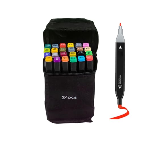 Opvonxeh Doppel-Tip Marker-Set, Permanent Sketching Marker, feine und Pinselspitzen, Permanentmarker, Kunstmarker mit feinen und Pinselspitzen, Färbemarker mit Spitzen und Spitzen von Opvonxeh