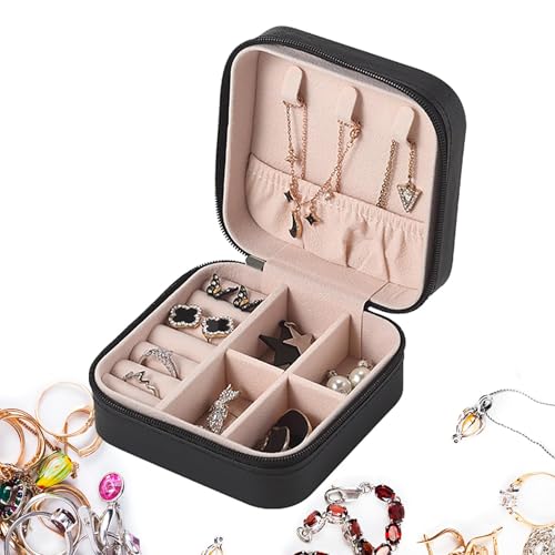 Opvonxeh Reise-Schmuckkästchen | Kleine Schmuckschatullen für Damenohrringe - Schmuck-Organizer, kleine Schmuckschatulle für Frauen, Mädchen, Schmuck-Reiseetui von Opvonxeh