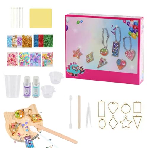 Resin Molding Kit, für Kinder aus Kunstharz, Bastelset, interaktives Kunstharzverzierungs-Set, Kunstharz-Bastelset für Kinder, Epoxidharz-Set für Kinder, Pailletten-Harz-Set, Kristallharz von Opvonxeh