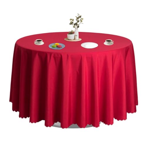 Runde Tischdecke, große runde Tischdecke,63-Zoll-Polyester-Tabellenwäsche - Küche Esszubehör, fleckbeständiges Buffet Tabletop Dekoration für Hochzeitsempfang von Opvonxeh