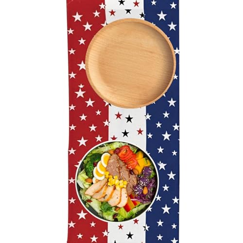 Stunning 4th of July Table Runner | Vibrant Red, White & Blue Patriotic Tablecloth (71 x 13 inches) | Perfect for Independence Day & Memorial Day Celebrations – Elevate Your Party Decor von Opvonxeh