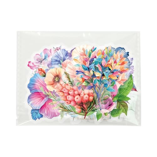 gepresste Blumenaufkleber, gepresste Blumen-Themen-Sticker für Scrapbooking, Wasserflaschenaufkleber, Blumenaufkleber, Pflanzenaufkleber für Dekoration, Blumenaufkleber für Notebooks von Opvonxeh