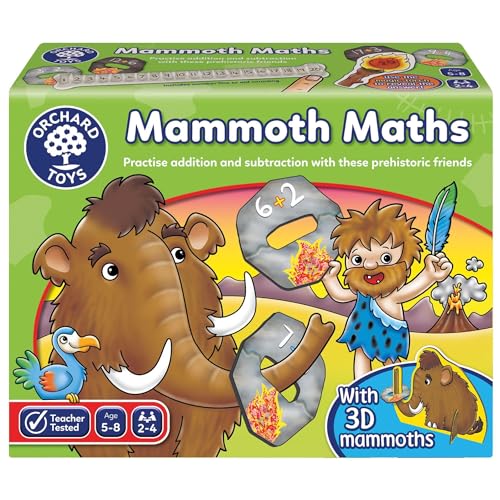 Orchard Toys Mammoth Maths Game, Educational Addition and Subtraction Game, Magic Viewer Reveals The Answer, Educational, Fun and Interactive, Age 5-8 von Orchard Toys