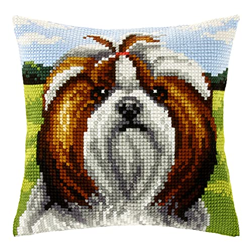 Orchidea Cross Stitch Dog Cushion Kit Kreuzstich-Set für Hundekissen, Hund 2, 40 x 40 cm von Orchidea