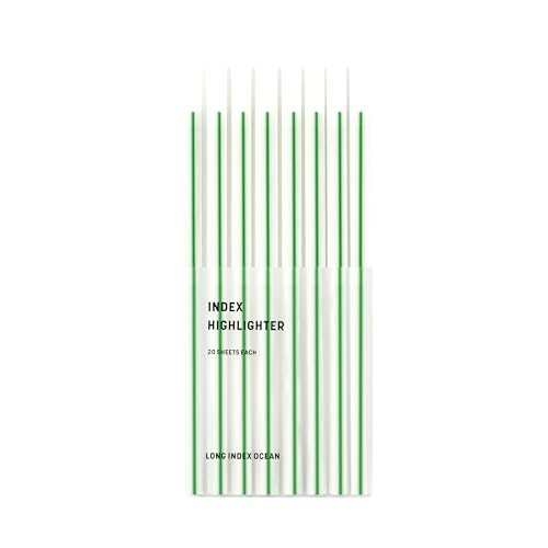 Haftnotizen line, Lange Haftstreifen zum Text Markieren, Long Highlight Strips, Textmarker Klebeband Für Bücher, markierungsstreifen, Buch markierer, textmarker streifen (H-Green Line) von Ordinate