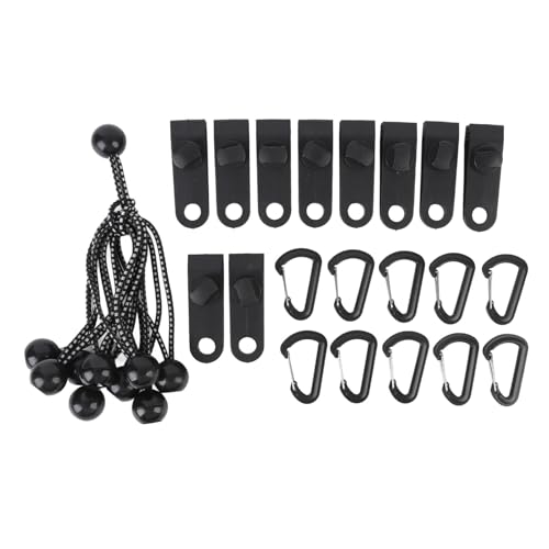 10 teiliges Planen Clips, Robuster Verriegelungsgriff mit Karabiner Clips und Bungee Schnüren, Planen Clips, Klemmen, Zeltbefestigungen, Markisen Clips, Zelt Clips Planen Spanngurt von Oreilet