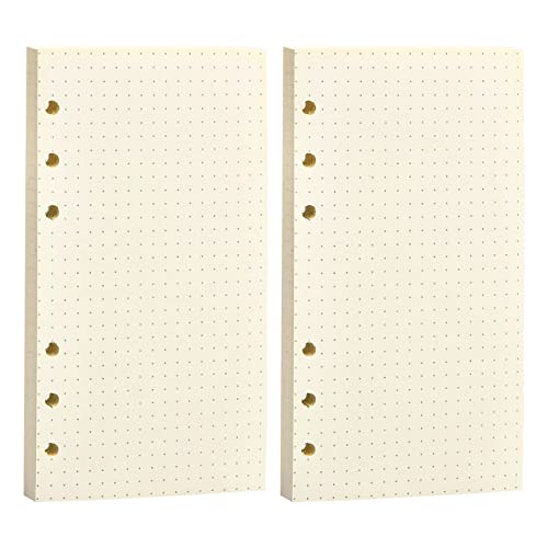 160 Blätter A6 Nachfüllpapier A6 Nachfüllbare Refill Paper für 6 Ring Binder A6 Papier Gepunktet 6 Löcher Nachfülleinlagen Notizpapier für A6 Binder Notizbuch, Tagbuch, Malerei, 2 Packungen (C) von Orenge