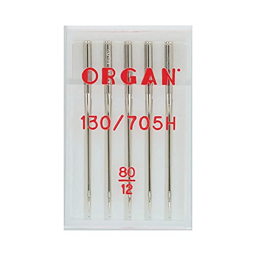 Organ Needles 5105080 Maschinennadeln, Silber, 80/12 Größe, 5 Count von ORGAN NEEDLES