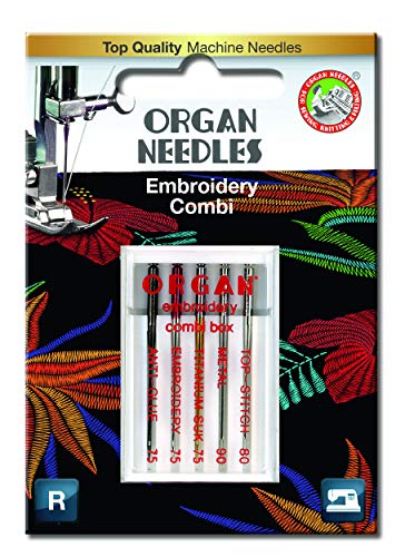 Organ Needles 5118000BL Nadeln Blisterpackung, Gold/Silber/Schwarz, Ein Größe, 5 Count von ORGAN NEEDLES