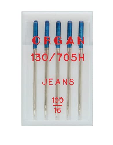 Organ Needles 5524100 Maschinennadeln, Silber, 100/16 Größe, 5 Count von ORGAN NEEDLES