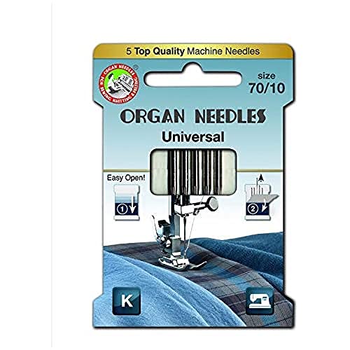 Organ Needles 5705070 Maschinennadeln, Stärke: 70, 70/10 Größe, 5 Count von Organ