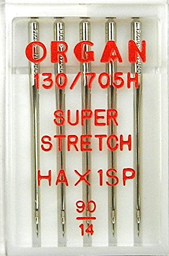 Organ 5 Nähmaschinen Nadeln HA x 1 SP/St. 90 Super Stretch (für System 130/705H) Haushaltsnähmaschinen von Organ