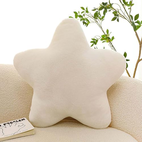 Orgrul Babykissen - Sternform, Sternförmige Kissen, weiches dekoratives Kissen für Kinder - Sternform, weiches Dekokissen für Schlafzimmer (Milch weiß, 30cm) von Orgrul