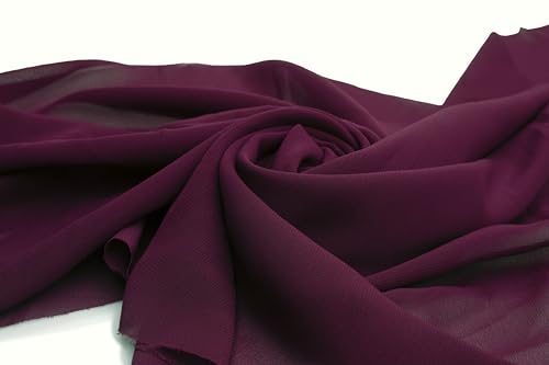 Chiffon glatt, luftiger Stoff, Schleier 50 x 150 cm (Aubergine) von Orient Fashion