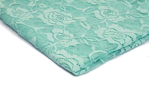 Elastischer Spitzenstrick, Spitzenstoff, Blumenmuster, Rosenmuster 50 x 150 m (Minze) von Orient Fashion