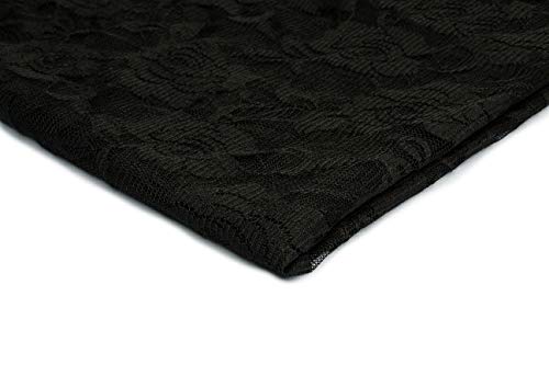 Elastischer Spitzenstrick, Spitzenstoff, Blumenmuster, Rosenmuster 50 x 150 m (Schwarz) von Orient Fashion