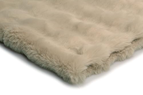 Kunstfell Bubble, Kaninchenfell, einseitig, meterwaren Textilien, 50 x 180 cm (Hell beige) von Orient Fashion