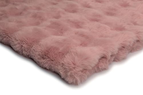 Kunstfell Bubble, Kaninchenfell, einseitig, meterwaren Textilien, 50 x 180 cm (Schmutziges Rosa) von Orient Fashion