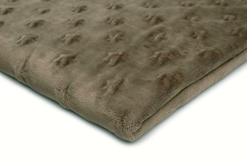 Minkee flauschiger Plüschstoff mit geprägten Sternen 50x155 cm (Cappuccino) von Orient Fashion