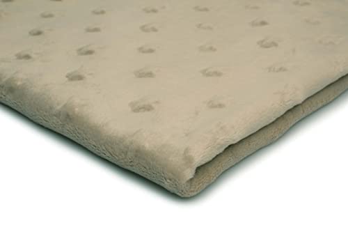 Minkee flauschiger Plüschstoff mit geprägten Sternen 50x155 cm (Hell beige) von Orient Fashion